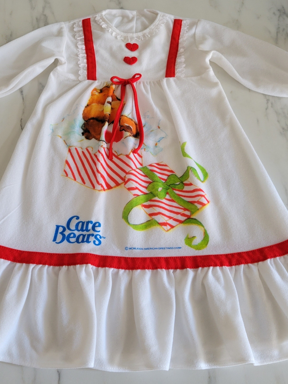 Vintage 80s Care Bears Tenderheart Nightgown 2T